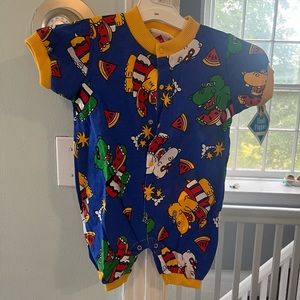 NWT Vintage Hush Puppies 90’s summer hippo and watermelon one piece size 2T